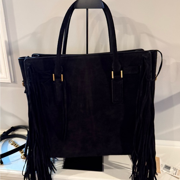 NWT MICHAEL Michael Kors' Hamilton Moderne satchel is crafted of suede - Picture 2 of 8